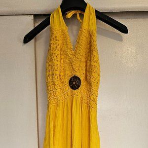 Beautiful Brand New Crochet Long Dress - Yellow